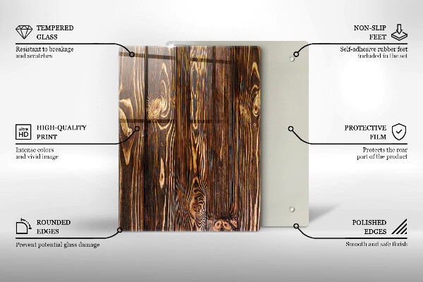 Placă protecție plita Textura lemnului