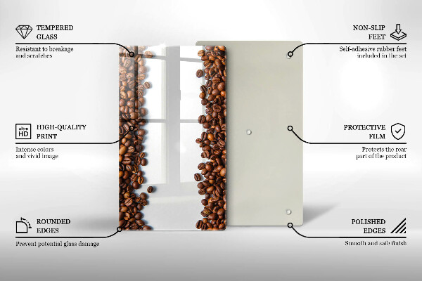 Placă protecție plita Boabe de cafea