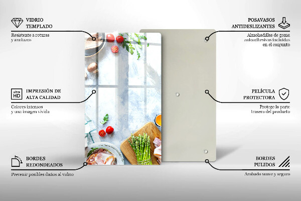 Placă protecție plita Ingrediente în bucătărie