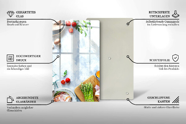 Placă protecție plita Ingrediente în bucătărie