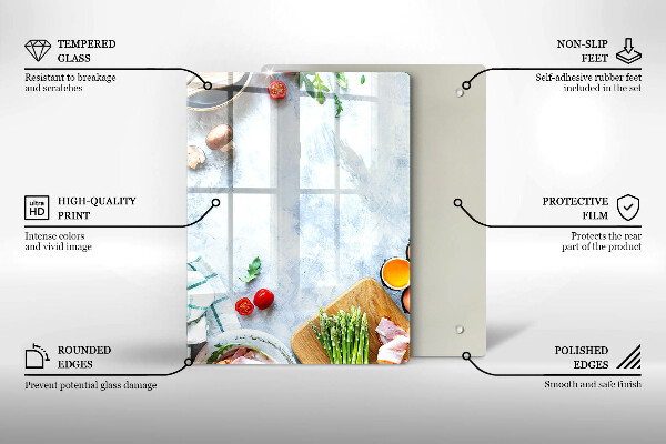 Placă protecție plita Ingrediente în bucătărie