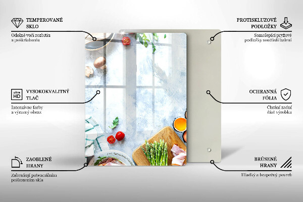 Placă protecție plita Ingrediente în bucătărie