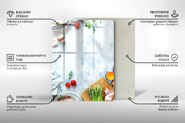 Placă protecție plita Ingrediente în bucătărie