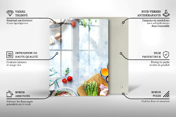 Placă protecție plita Ingrediente în bucătărie
