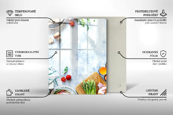 Placă protecție plita Ingrediente în bucătărie