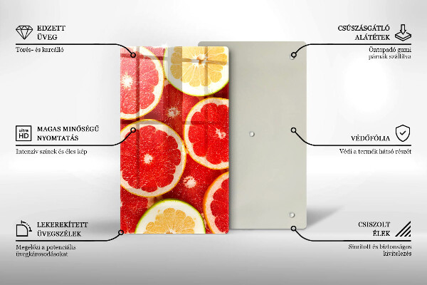 Placă protecție plita Felii de grapefruit