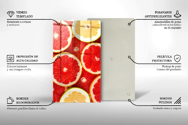 Placă protecție plita Felii de grapefruit
