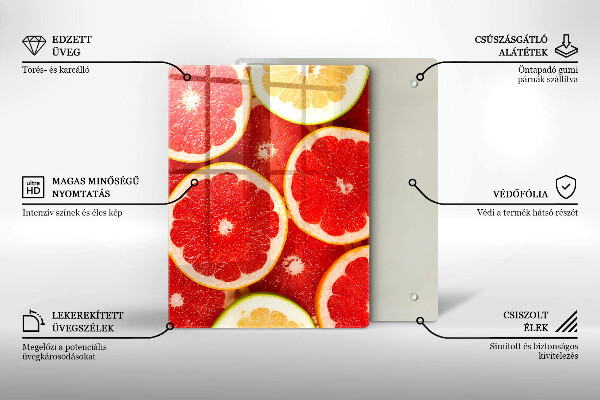 Placă protecție plita Felii de grapefruit