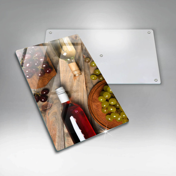 Placă protecție plita Sticle de vin și struguri