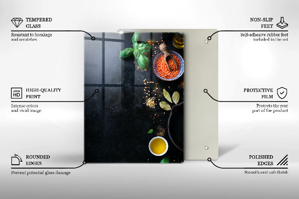 Placă protecție plita Boluri cu condimente