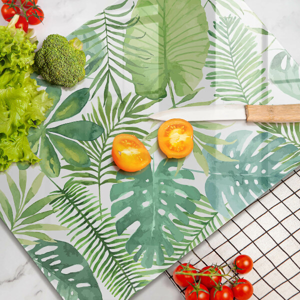 Placă din sticla protectie perete Acuarelă frunze boho