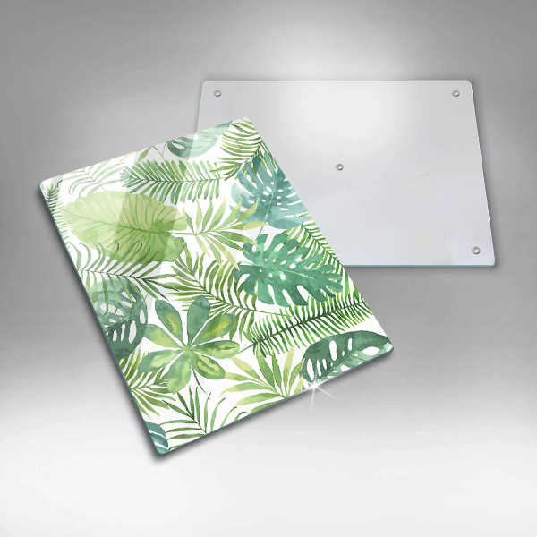 Placă din sticla protectie perete Acuarelă frunze boho