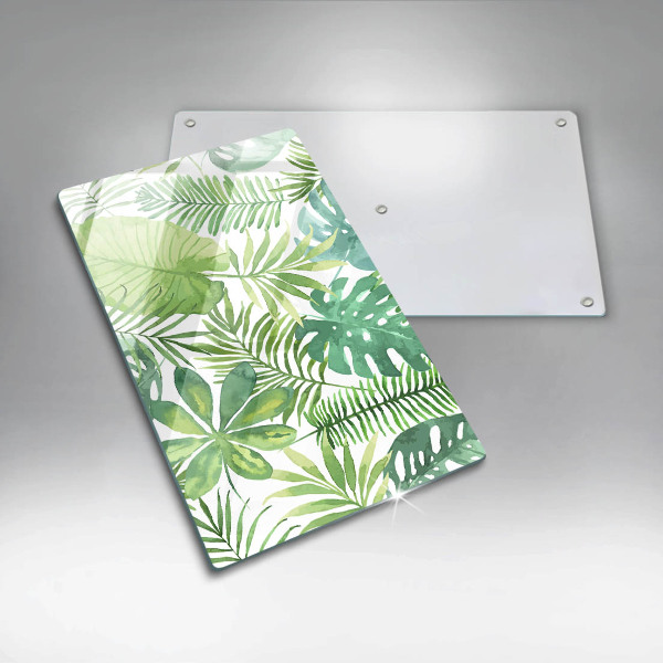 Placă din sticla protectie perete Acuarelă frunze boho