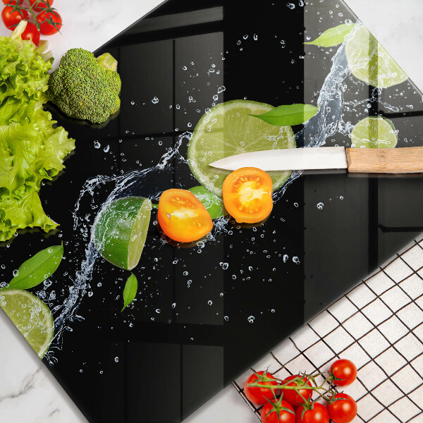 Placă din sticla protectie perete Lime suculente în apă