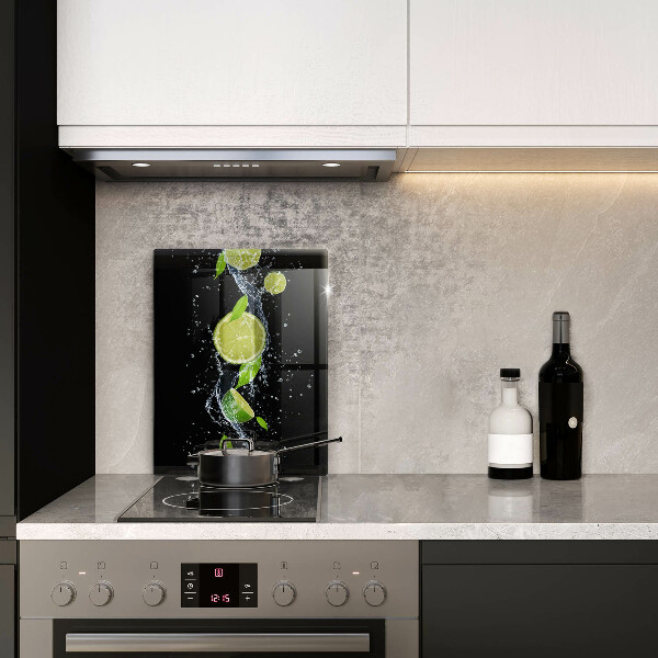 Placă din sticla protectie perete Lime suculente în apă