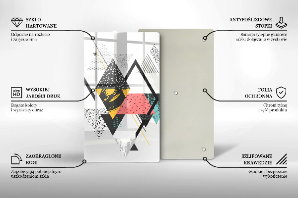 Placă din sticla protectie perete Triunghiuri abstracte