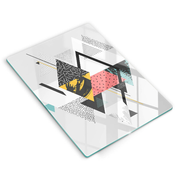 Placă din sticla protectie perete Triunghiuri abstracte