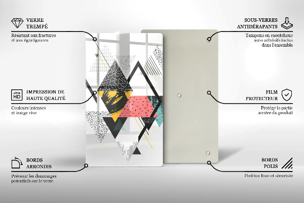 Placă din sticla protectie perete Triunghiuri abstracte