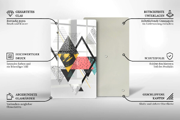 Placă din sticla protectie perete Triunghiuri abstracte