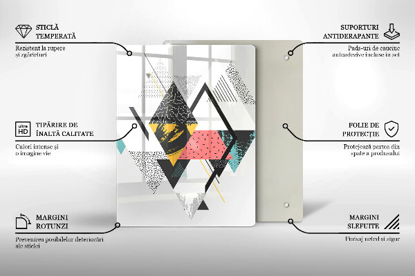 Placă din sticla protectie perete Triunghiuri abstracte