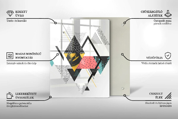 Placă din sticla protectie perete Triunghiuri abstracte