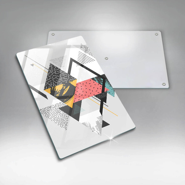 Placă din sticla protectie perete Triunghiuri abstracte