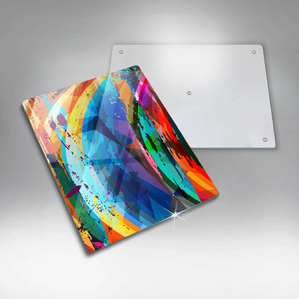 Placă din sticla protectie perete Pete de vopsea colorate