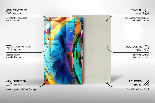 Placă din sticla protectie perete Pete de vopsea colorate