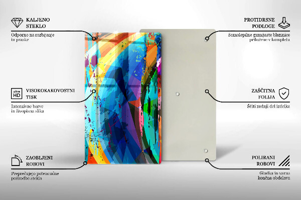 Placă din sticla protectie perete Pete de vopsea colorate