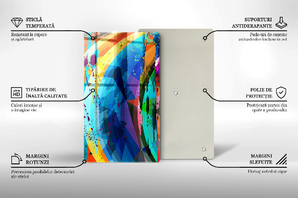 Placă din sticla protectie perete Pete de vopsea colorate