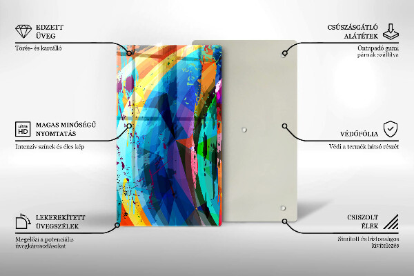 Placă din sticla protectie perete Pete de vopsea colorate