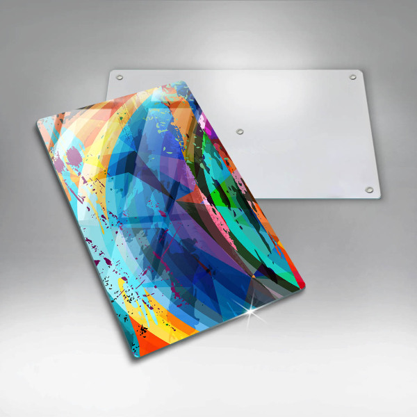 Placă din sticla protectie perete Pete de vopsea colorate