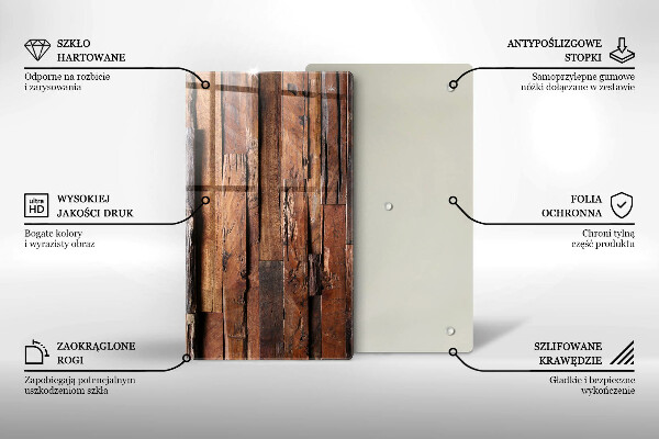 Placă din sticla protectie perete Scânduri decorative din lemn