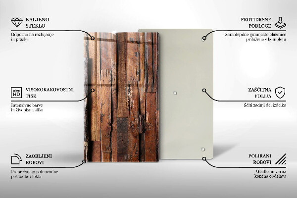 Placă din sticla protectie perete Scânduri decorative din lemn