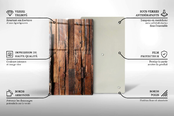 Placă din sticla protectie perete Scânduri decorative din lemn