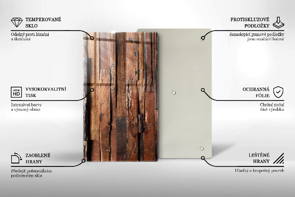 Placă din sticla protectie perete Scânduri decorative din lemn