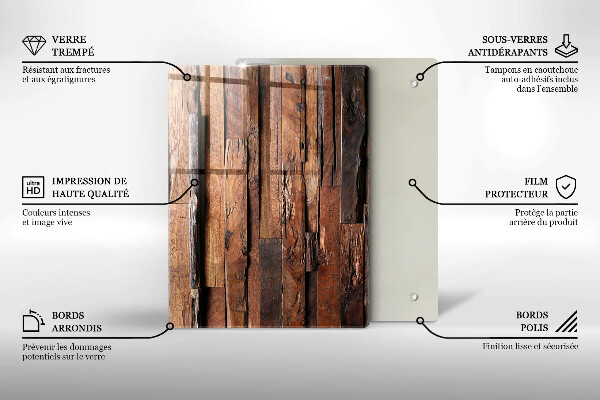 Placă din sticla protectie perete Scânduri decorative din lemn