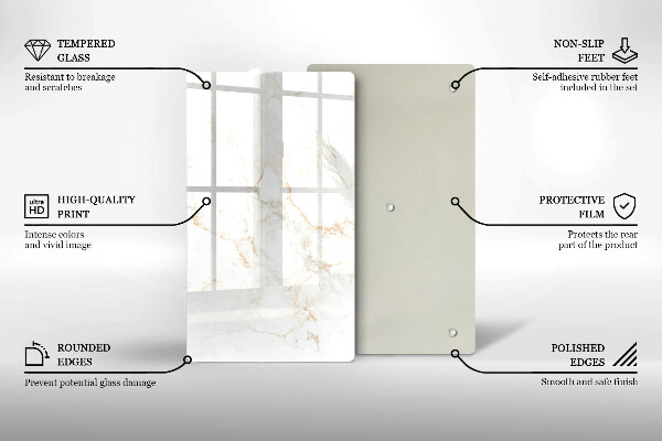 Placă din sticla protectie perete Piatra de marmura eleganta