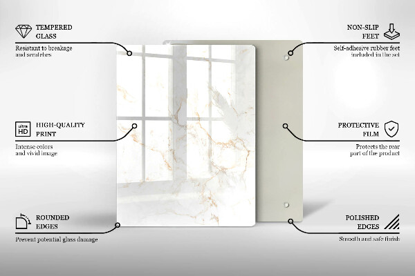 Placă din sticla protectie perete Piatra de marmura eleganta