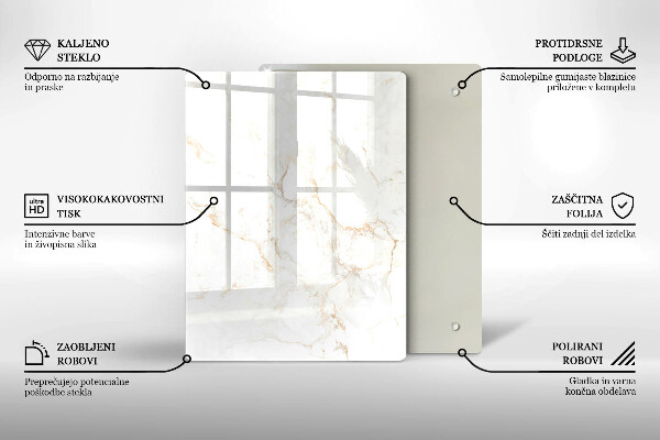 Placă din sticla protectie perete Piatra de marmura eleganta