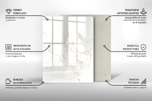 Placă din sticla protectie perete Piatra de marmura eleganta