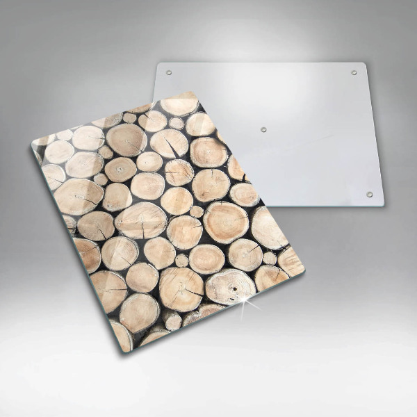 Placă din sticla protectie perete Trunchiuri de copaci din lemn