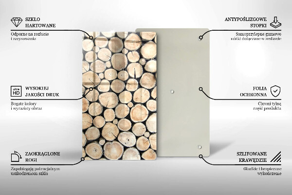 Placă din sticla protectie perete Trunchiuri de copaci din lemn