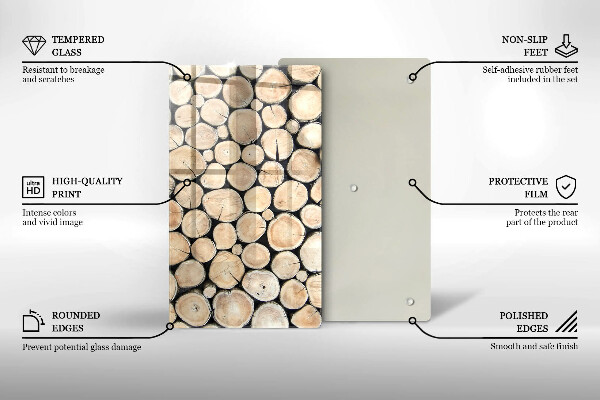 Placă din sticla protectie perete Trunchiuri de copaci din lemn