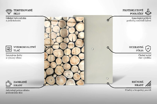 Placă din sticla protectie perete Trunchiuri de copaci din lemn