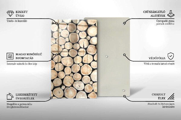 Placă din sticla protectie perete Trunchiuri de copaci din lemn