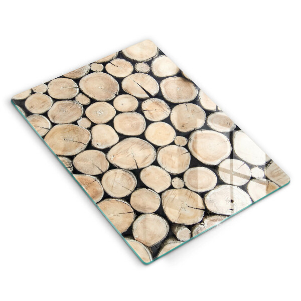Placă din sticla protectie perete Trunchiuri de copaci din lemn
