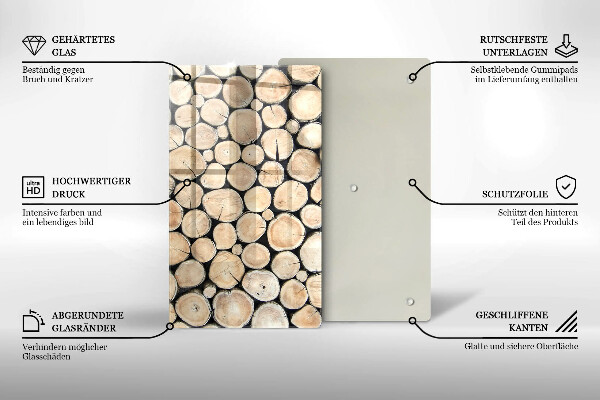 Placă din sticla protectie perete Trunchiuri de copaci din lemn