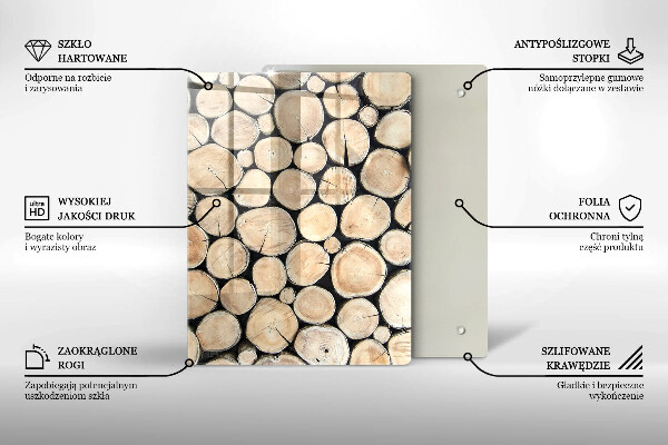 Placă din sticla protectie perete Trunchiuri de copaci din lemn