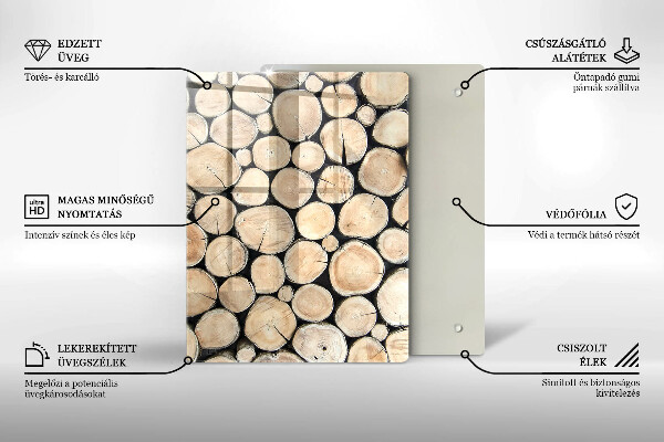 Placă din sticla protectie perete Trunchiuri de copaci din lemn